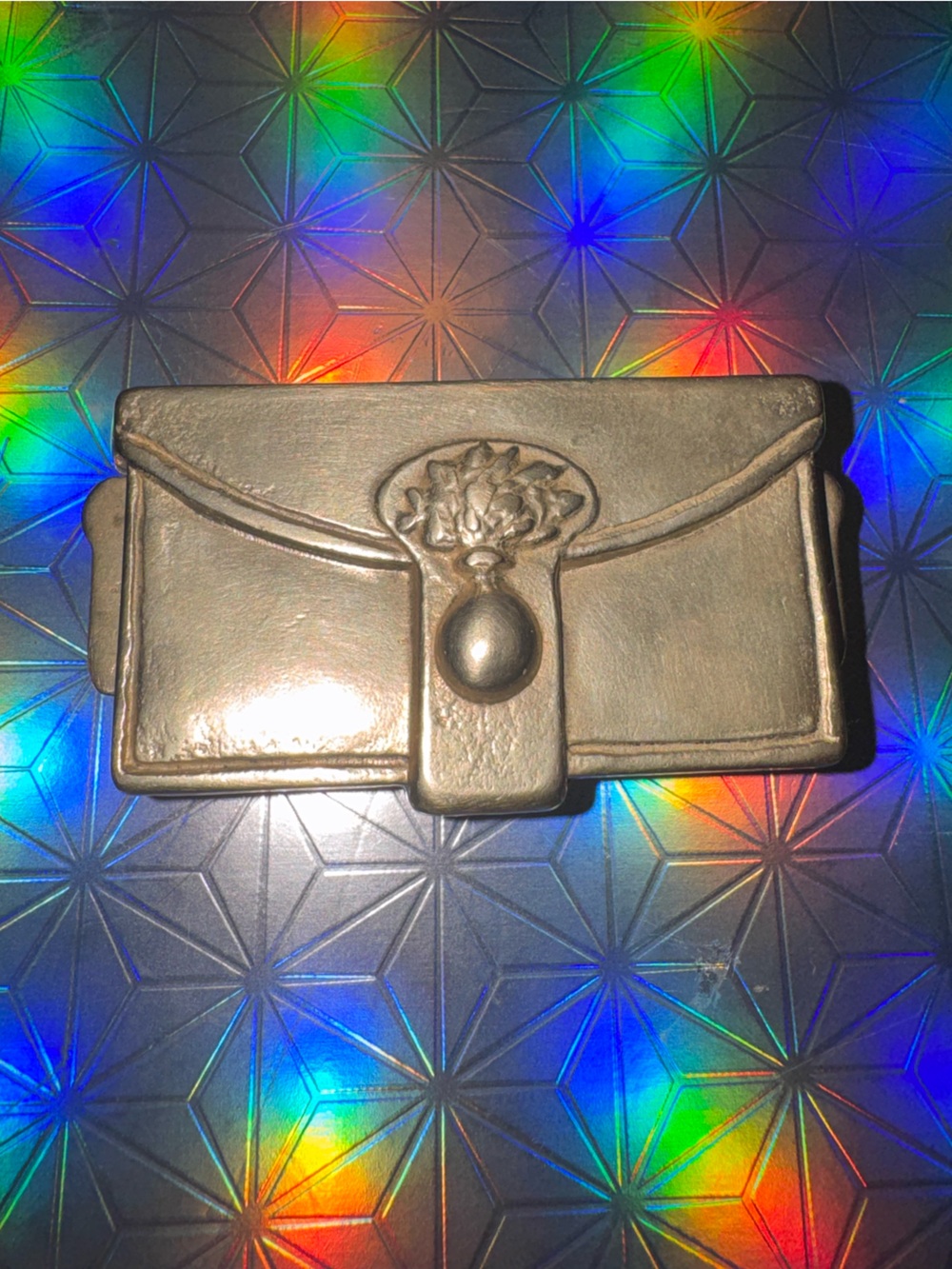Solid Brass Double Stamp Box Holder/ Trinket Box Vintage Hinged